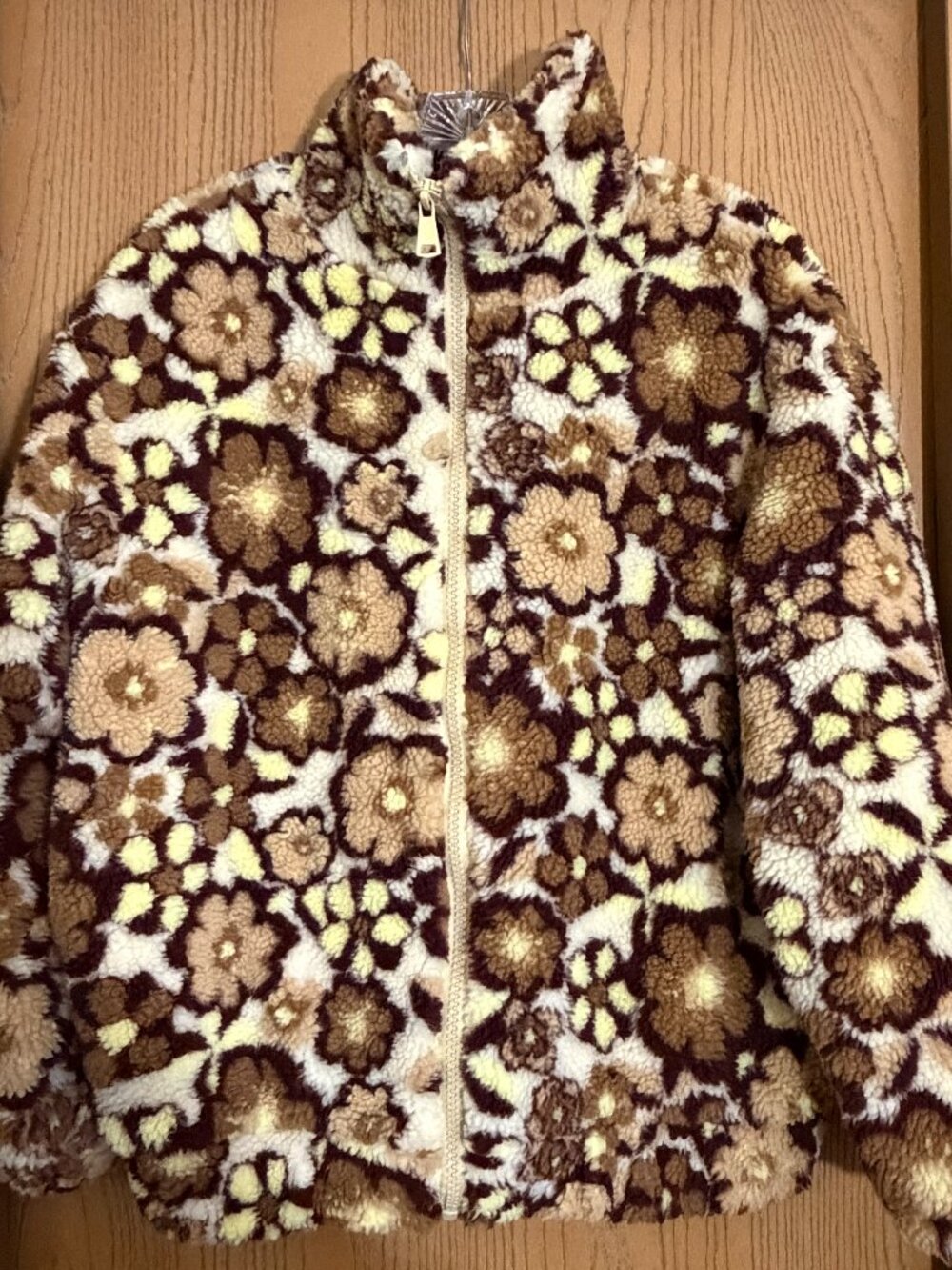 Asos Reclaimed Vintage Floral Brown Fleece Jacket